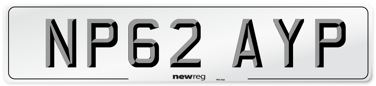 NP62 AYP Number Plate from New Reg